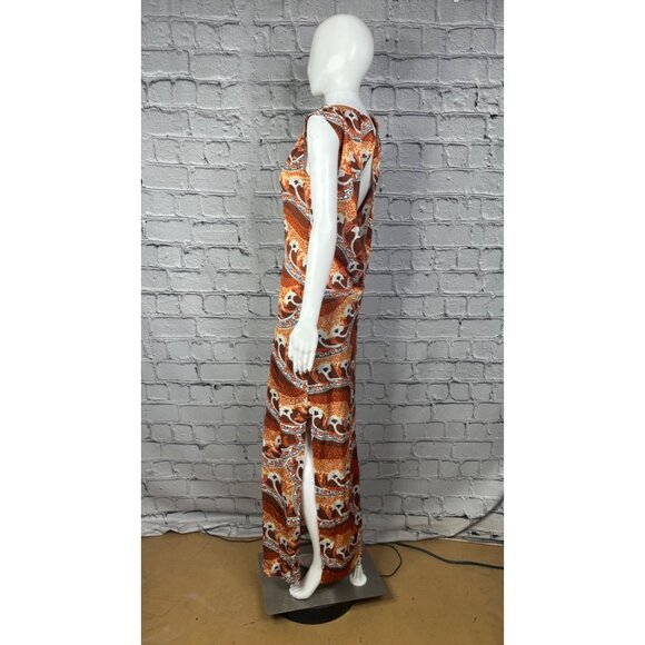 Vintage 70s Rose Marie Reid Womens Long Nylon Dress Cowl Neck Medium Retro - Picture 14 of 14